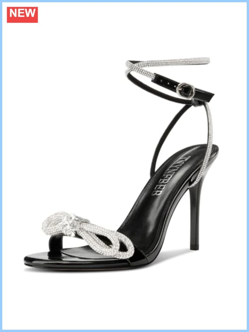 Womens Stiletto High Heel Open Toe Sandals Ankle Strap Rhinestone Crystal
